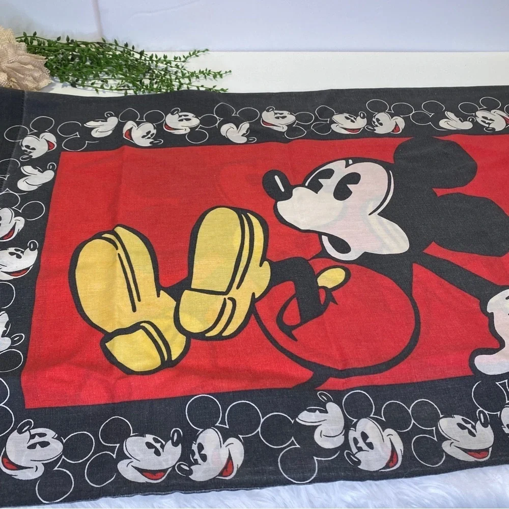 Vintage Disney Black Red White Yellow Mickey Mouse Standard Pillowcase